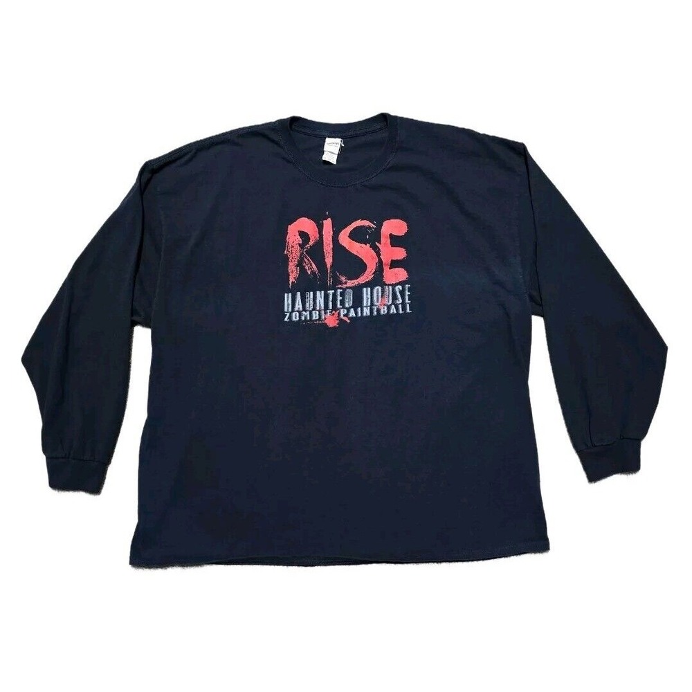 Vintage Rise‎ Haunted House Long Sleeve Halloween Shirt Mens 3XL